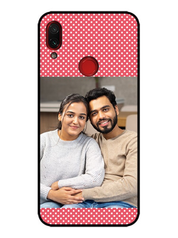 Custom Redmi Note 7 Pro Custom Metal Phone Case - White Dotted Design