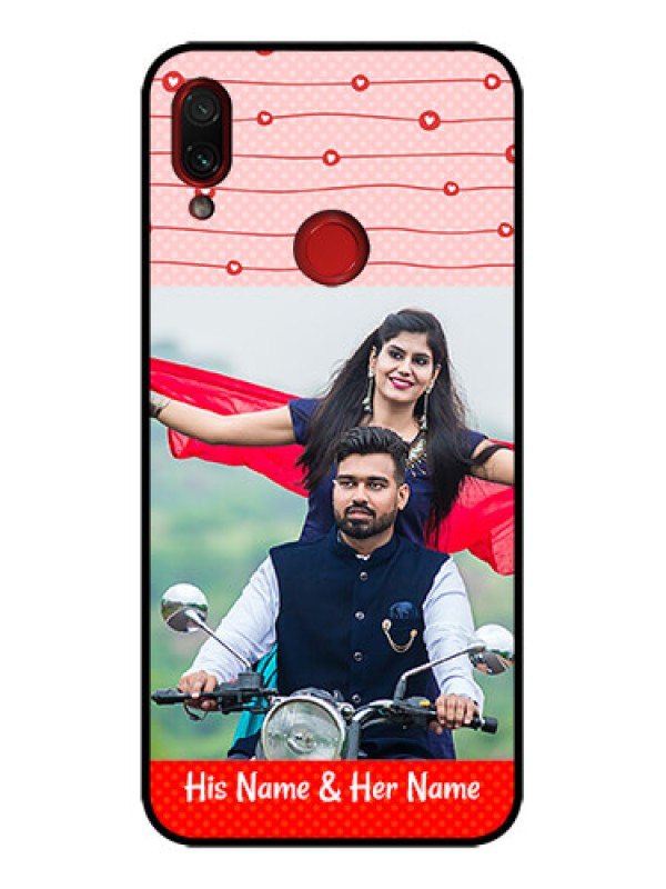 Custom Redmi Note 7 Pro Custom Metal Phone Case - Red Pattern Case Design
