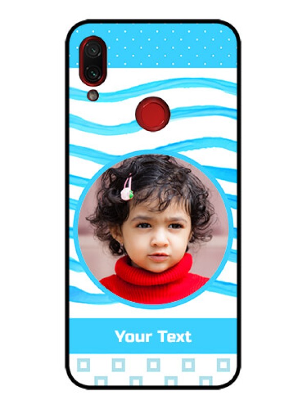 Custom Redmi Note 7 Pro Custom Metal Phone Case - Simple Blue Case Design