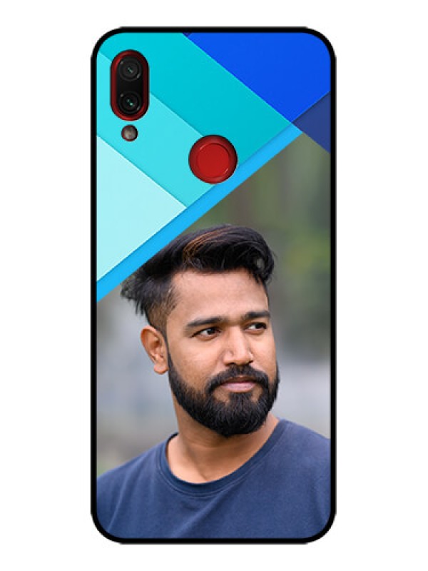 Custom Redmi Note 7 Pro Custom Metal Phone Case - Blue Pattern Design