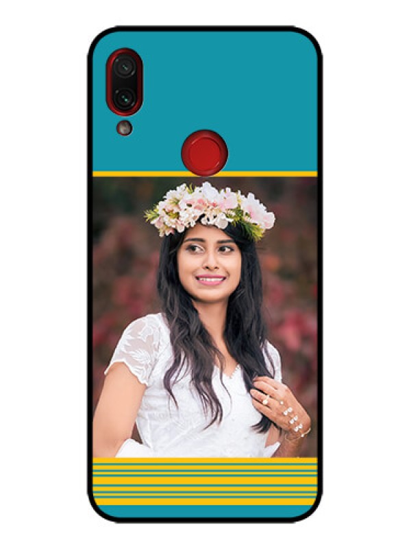 Custom Redmi Note 7 Pro Custom Metal Phone Case - Yellow and Blue Design