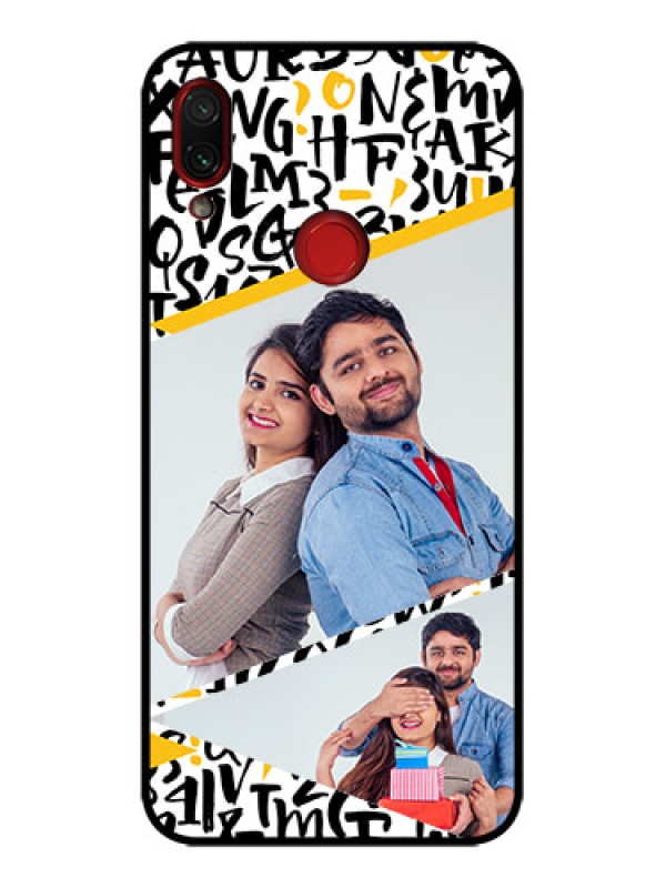 Custom Redmi Note 7 Pro Custom Metal Phone Case - Letters Pattern Design