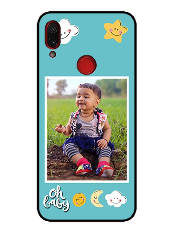 Custom Redmi Note 7 Pro Custom Metal Phone Case - Smiley Kids Stars Design