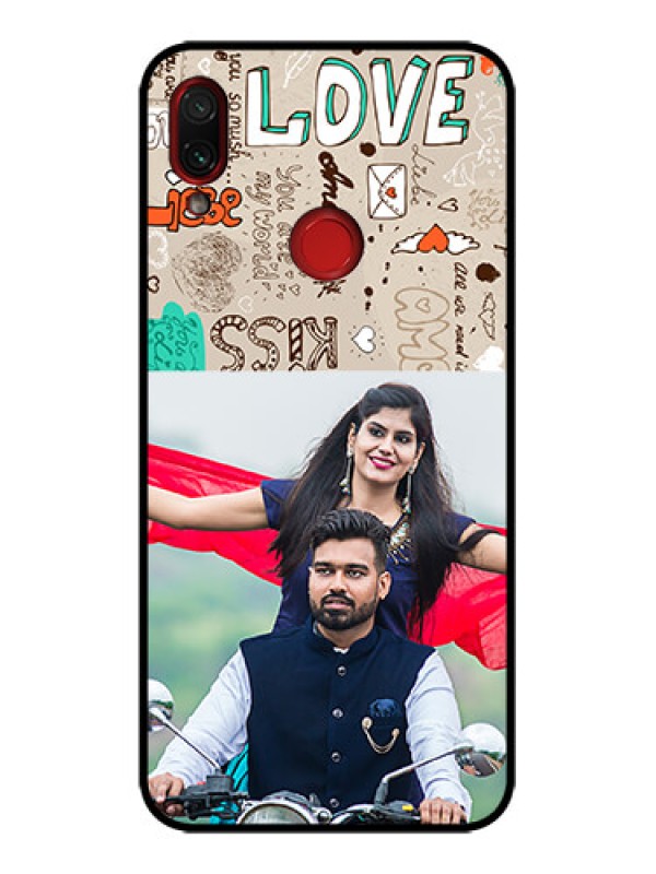 Custom Redmi Note 7 Pro Custom Metal Phone Case - Love Doodle Pattern