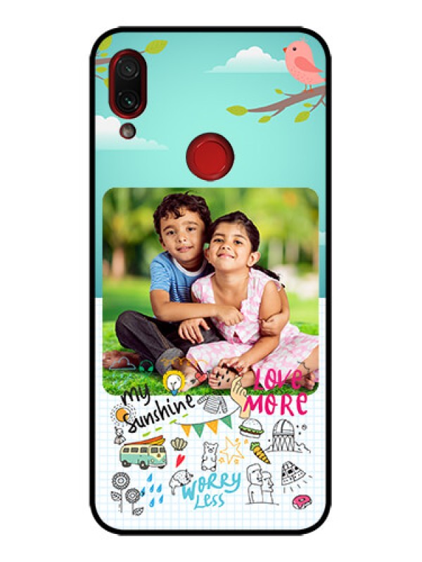 Custom Redmi Note 7 Pro Custom Metal Phone Case - Doodle Love Design