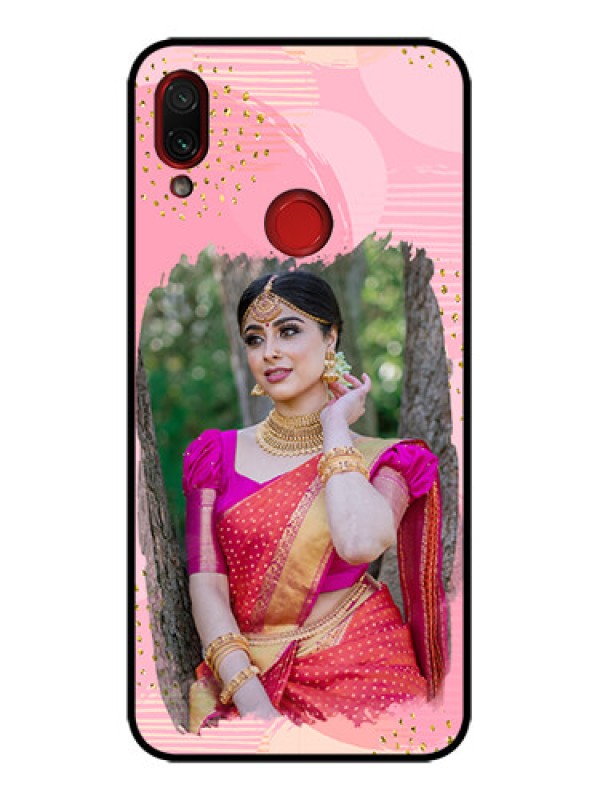 Custom Redmi Note 7 Pro Custom Metal Phone Case - Gold Glitter Splash Design