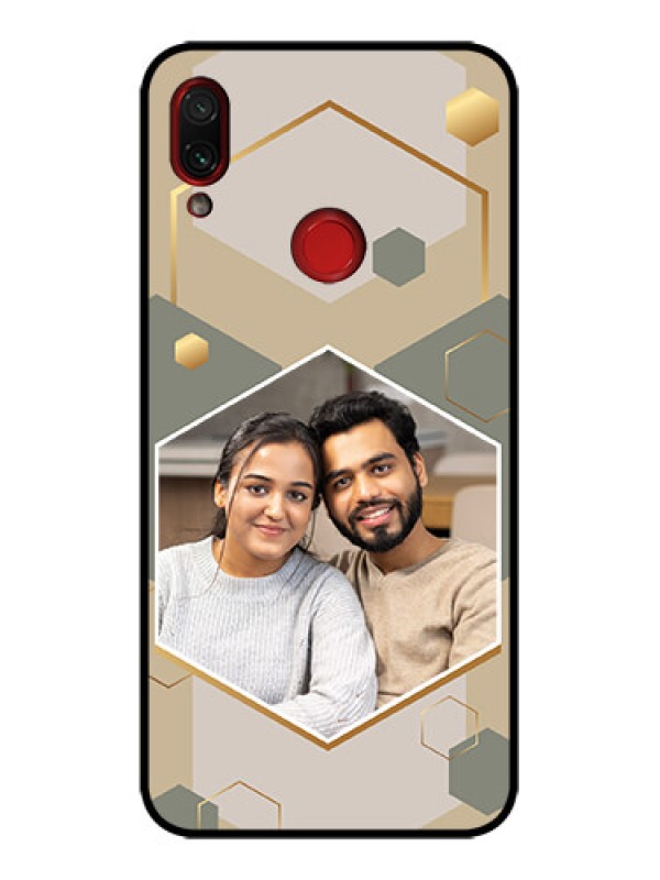 Custom Redmi Note 7 Pro Custom Metal Phone Case - Stylish Hexagon Pattern Design