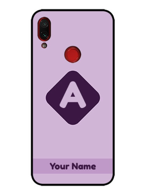 Custom Redmi Note 7 Pro Custom Metal Phone Case - Custom Letter In Curved Badge Design