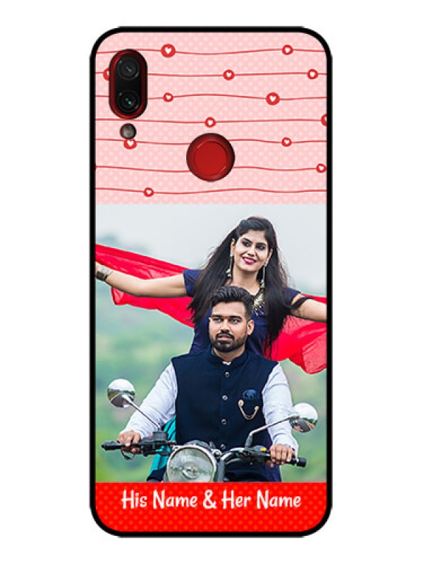 Custom Redmi Note 7 Custom Metal Phone Case - Red Pattern Case Design