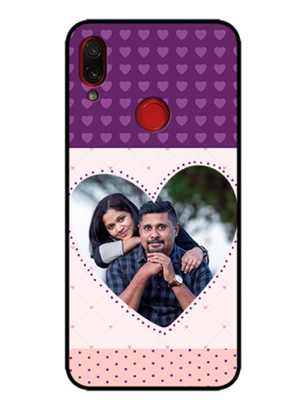 Custom Redmi Note 7 Custom Metal Phone Case - Violet Love Dots Design