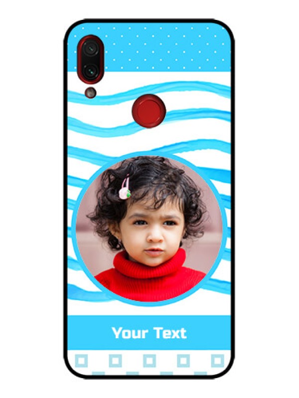 Custom Redmi Note 7 Custom Metal Phone Case - Simple Blue Case Design