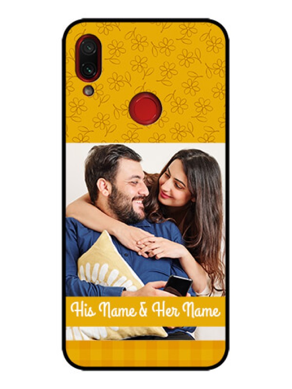 Custom Redmi Note 7 Custom Metal Phone Case - Yellow Floral Design