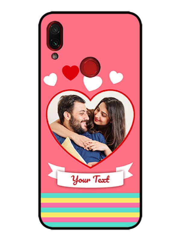 Custom Redmi Note 7 Custom Metal Phone Case - Love Shapes Doodle Design