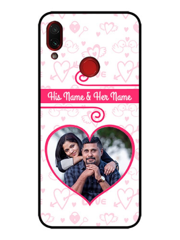 Custom Redmi Note 7 Custom Metal Phone Case - Heart Shape Love Design