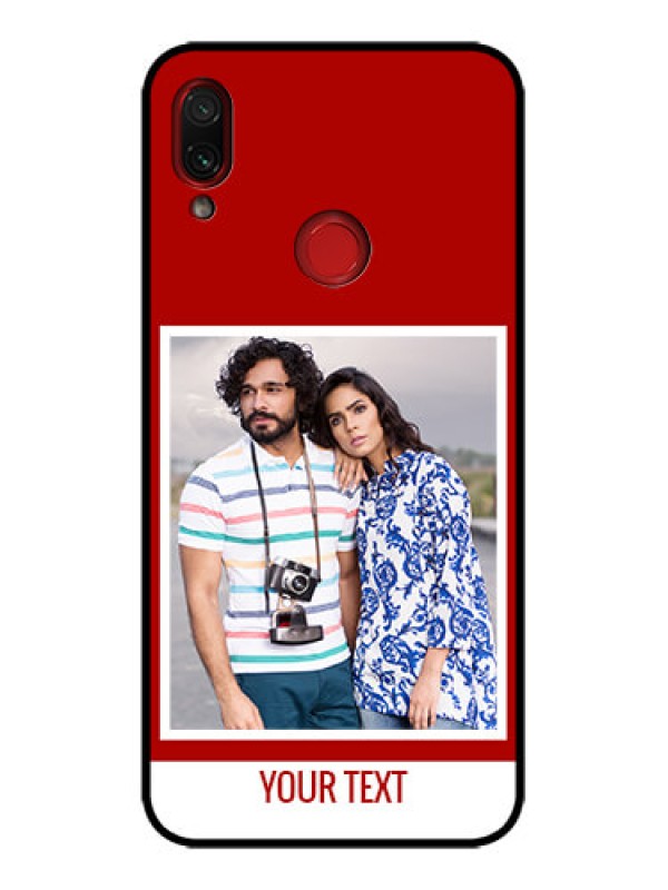 Custom Redmi Note 7 Custom Metal Phone Case - Red Color Design