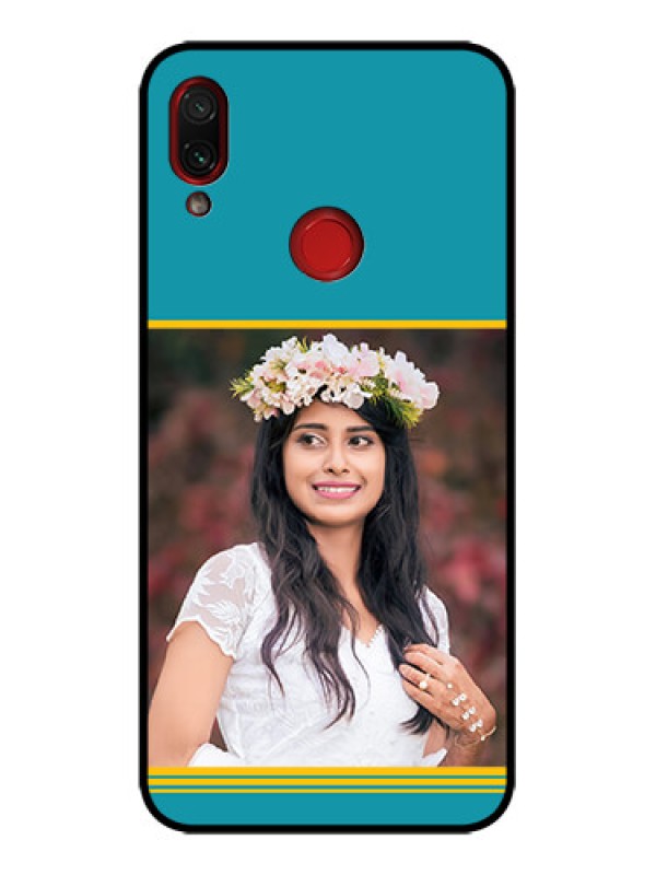 Custom Redmi Note 7 Custom Metal Phone Case - Yellow and Blue Design