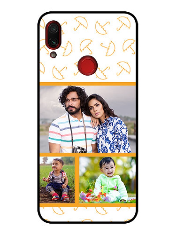 Custom Redmi Note 7 Custom Metal Phone Case - Yellow Pattern Design