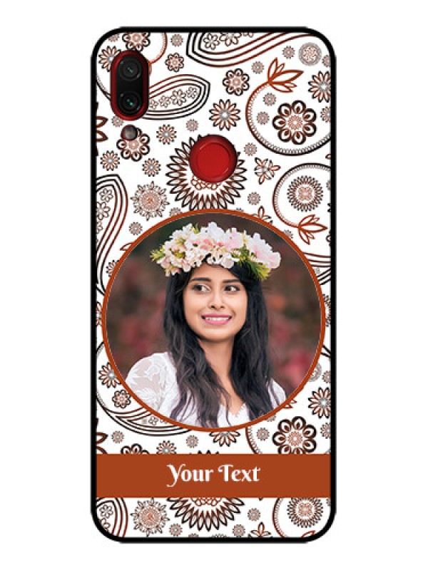 Custom Redmi Note 7 Custom Metal Phone Case - Abstract Flower Design