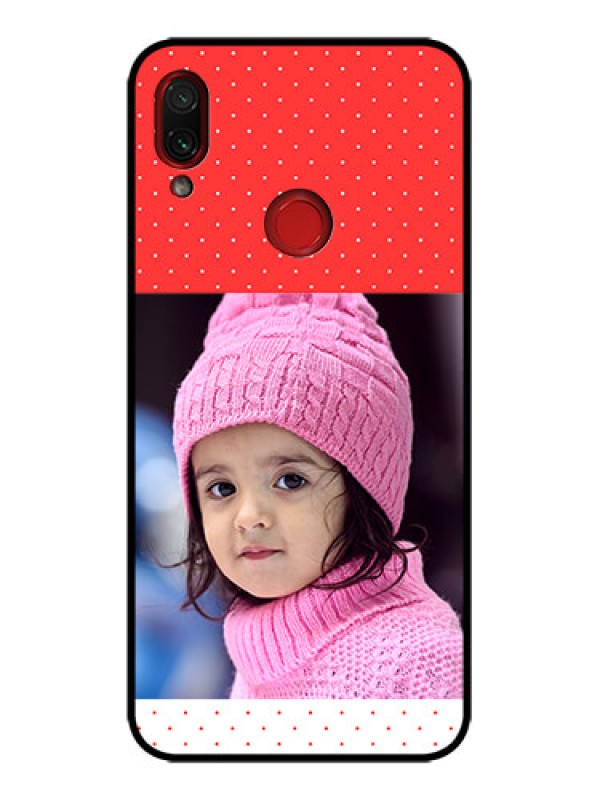 Custom Redmi Note 7 Custom Metal Phone Case - Red Pattern Design