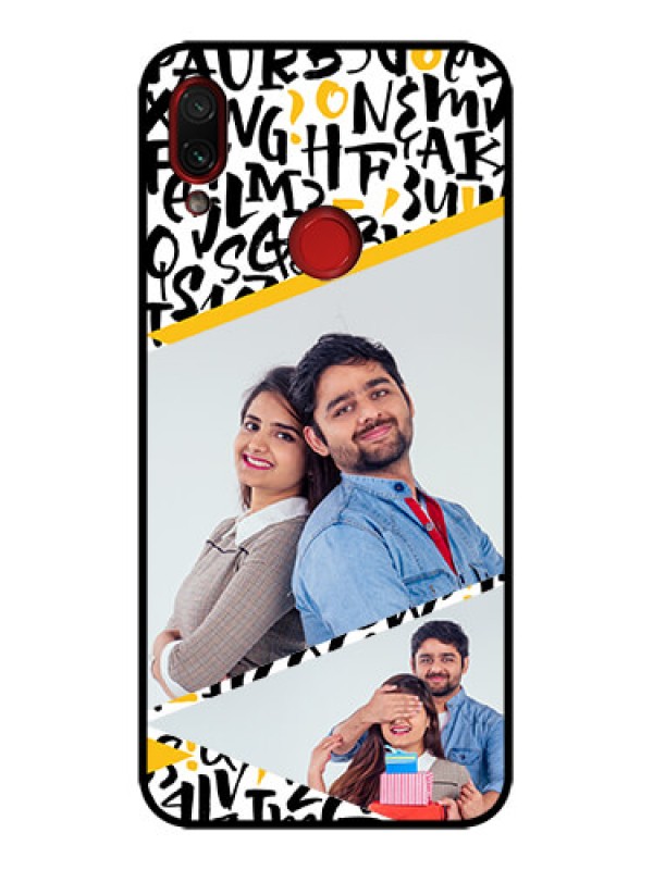 Custom Redmi Note 7 Custom Metal Phone Case - Letters Pattern Design