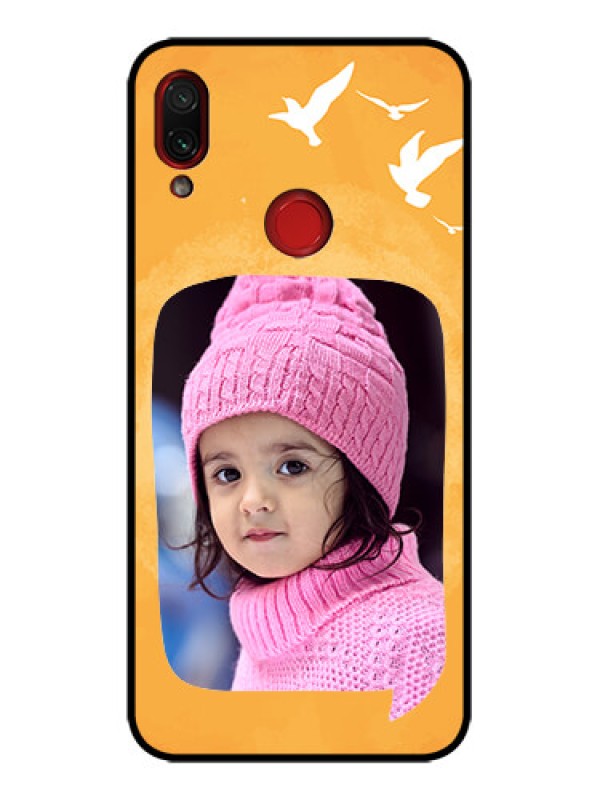 Custom Redmi Note 7 Custom Metal Phone Case - Water Color Design With Bird Icons