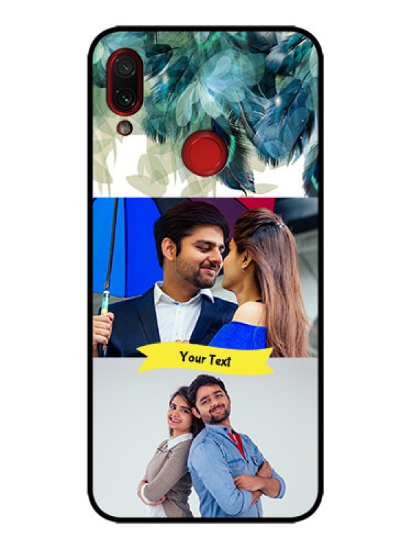 Custom Redmi Note 7 Custom Metal Phone Case - Image With Boho Peacock Feather Design