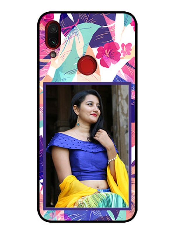 Custom Redmi Note 7 Custom Metal Phone Case - Abstract Floral Design