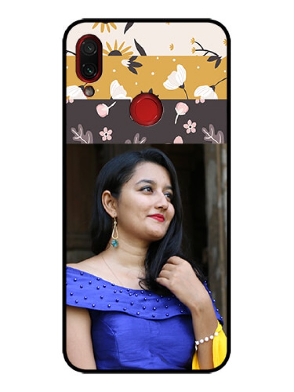 Custom Redmi Note 7 Custom Metal Phone Case - Stylish Floral Design