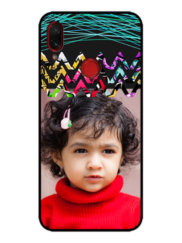 Custom Redmi Note 7 Custom Metal Phone Case - Neon Abstract Design