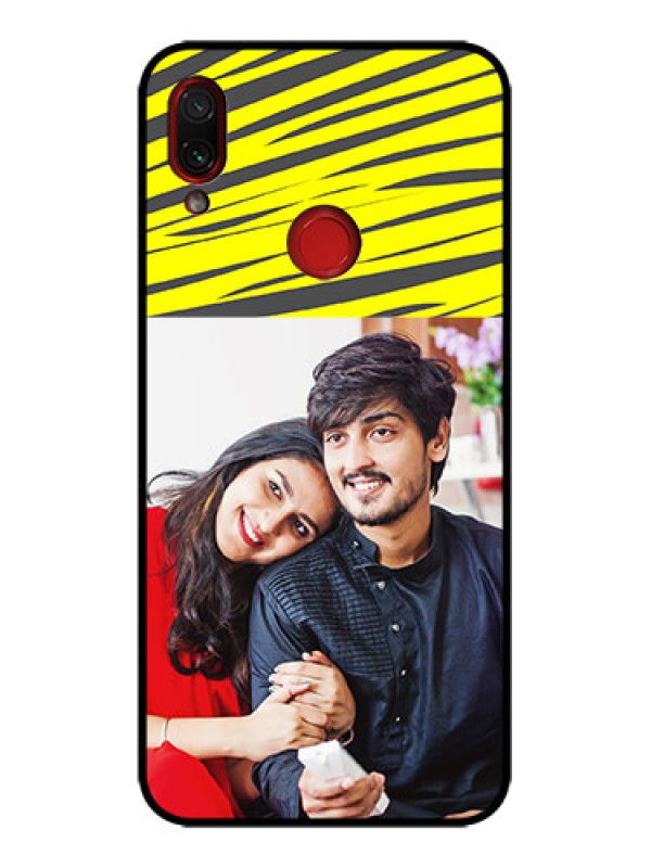 Custom Redmi Note 7 Custom Metal Phone Case - Yellow Abstract Design