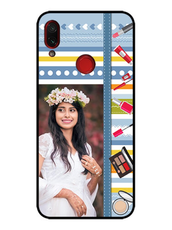 Custom Redmi Note 7 Custom Metal Phone Case - Makeup Icons Design