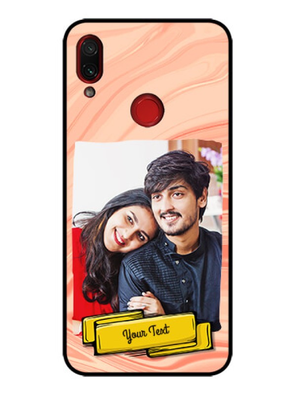 Custom Redmi Note 7 Custom Metal Phone Case - Marble Texture Design