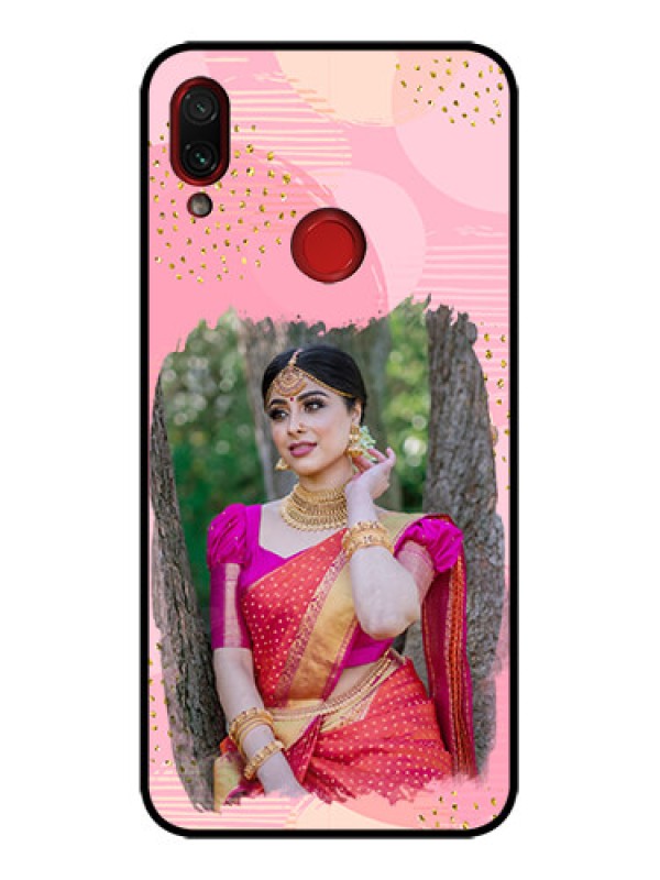 Custom Redmi Note 7 Custom Metal Phone Case - Gold Glitter Splash Design