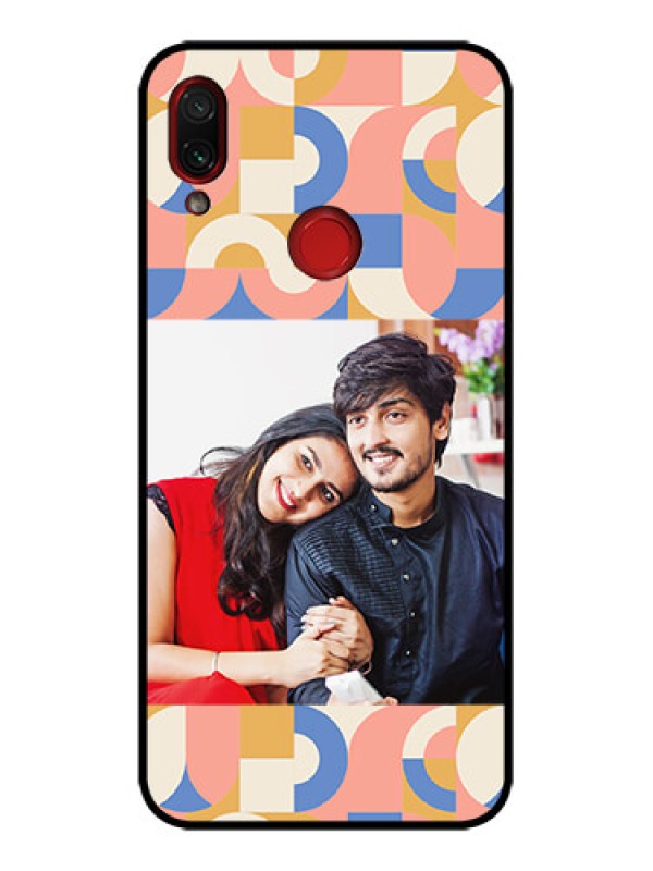 Custom Redmi Note 7 Custom Metal Phone Case - Semi - Circle Maze Pattern Design