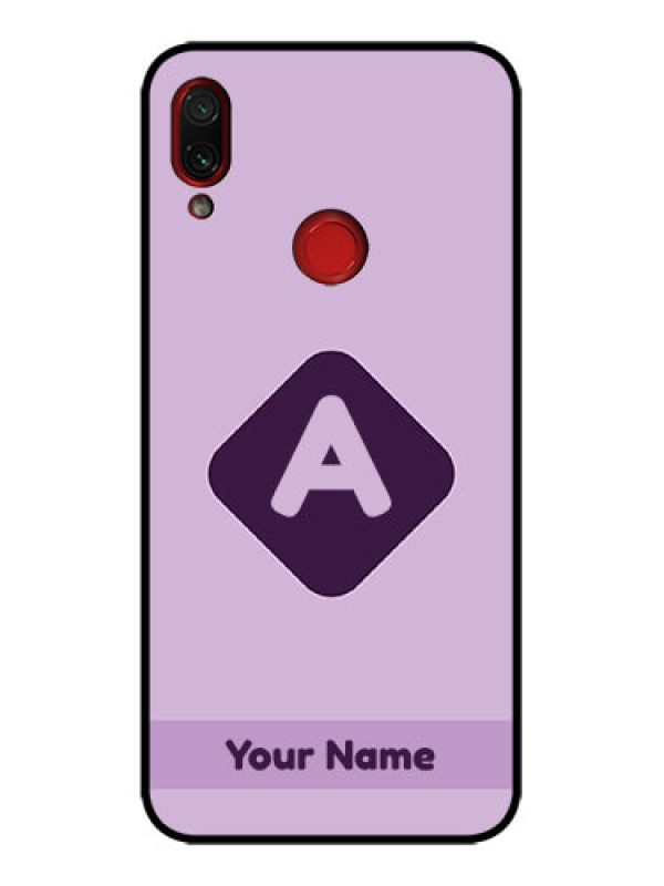 Custom Redmi Note 7 Custom Metal Phone Case - Custom Letter In Curved Badge Design