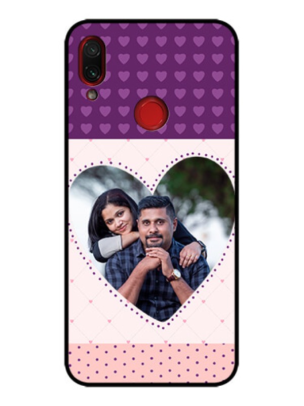 Custom Redmi Note 7s Custom Metal Phone Case - Violet Love Dots Design