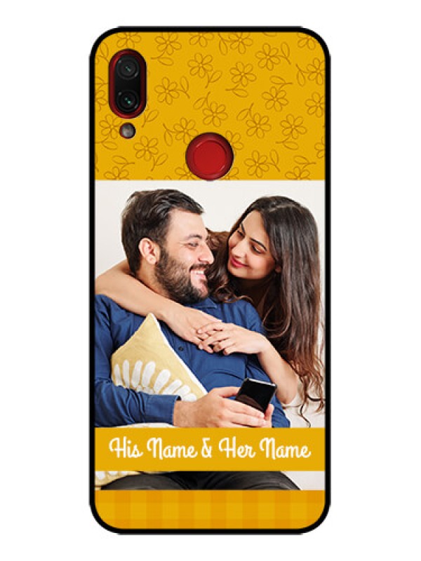Custom Redmi Note 7s Custom Metal Phone Case - Yellow Floral Design