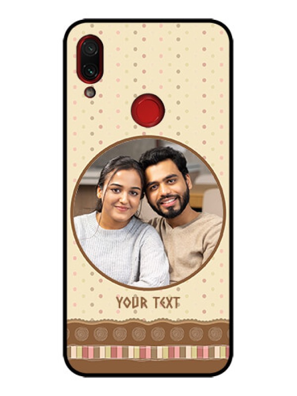 Custom Redmi Note 7s Custom Metal Phone Case - Brown Dotted Mobile Case Design