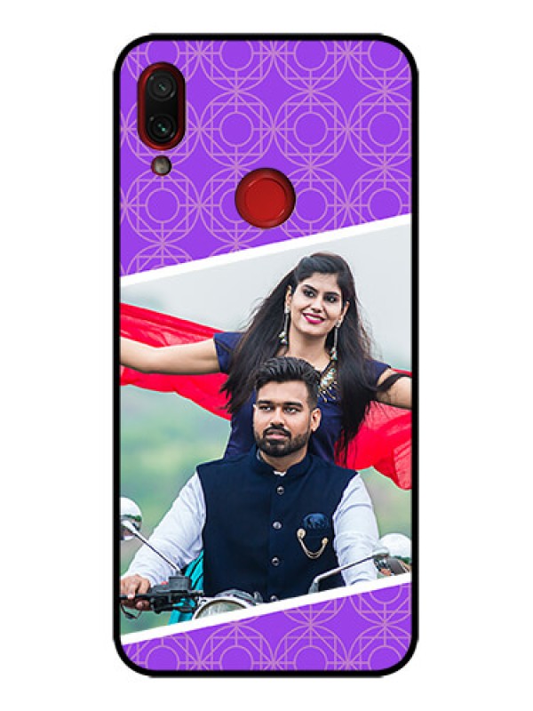 Custom Redmi Note 7s Custom Metal Phone Case - Violet Color Pattern Design