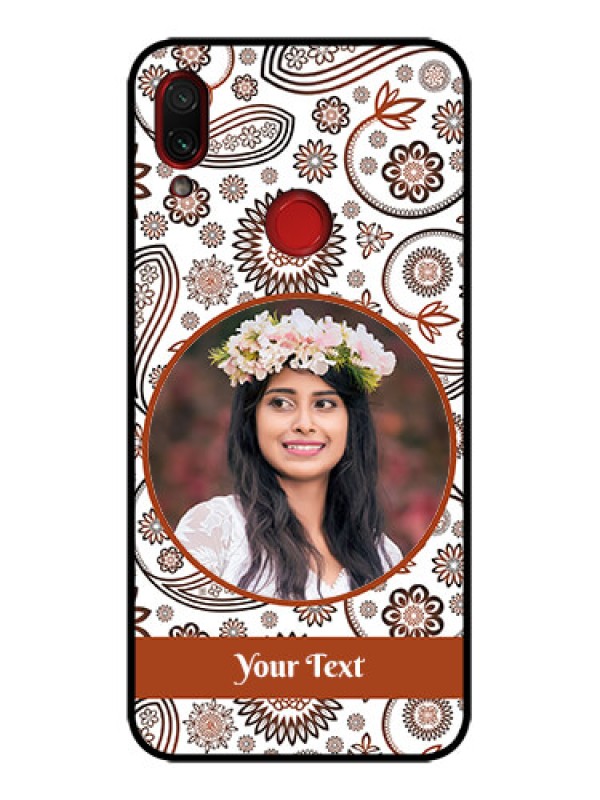 Custom Redmi Note 7s Custom Metal Phone Case - Abstract Flower Design