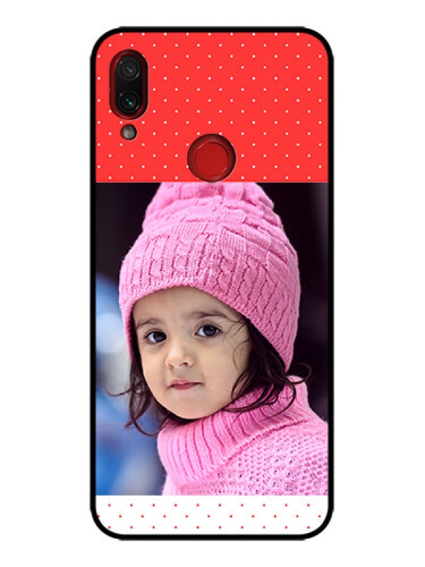 Custom Redmi Note 7s Custom Metal Phone Case - Red Pattern Design