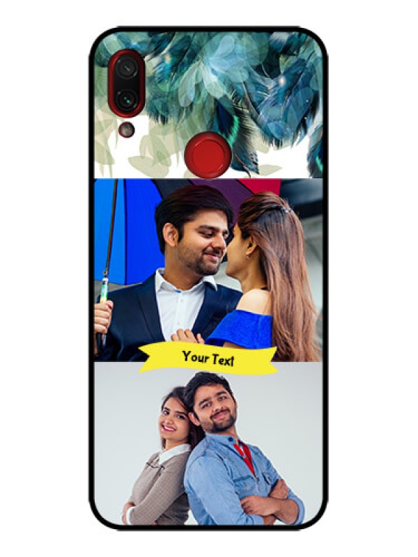 Custom Redmi Note 7s Custom Metal Phone Case - Image With Boho Peacock Feather Design