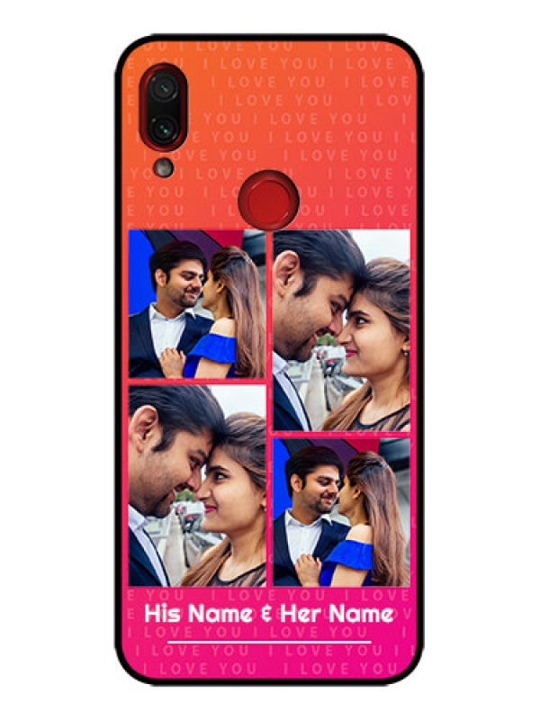 Custom Redmi Note 7s Custom Metal Phone Case - I Love You Pink Design