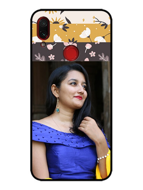 Custom Redmi Note 7s Custom Metal Phone Case - Stylish Floral Design