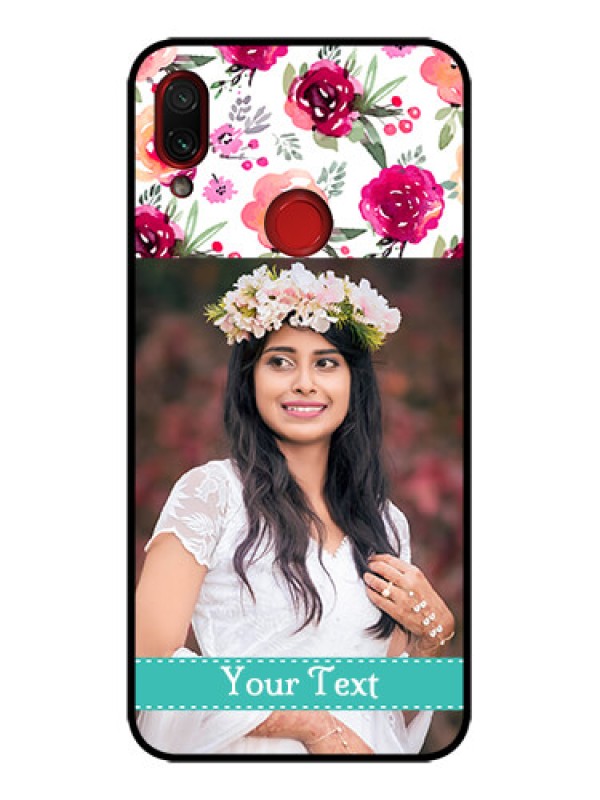 Custom Redmi Note 7s Custom Metal Phone Case - Water Colors Floral Design