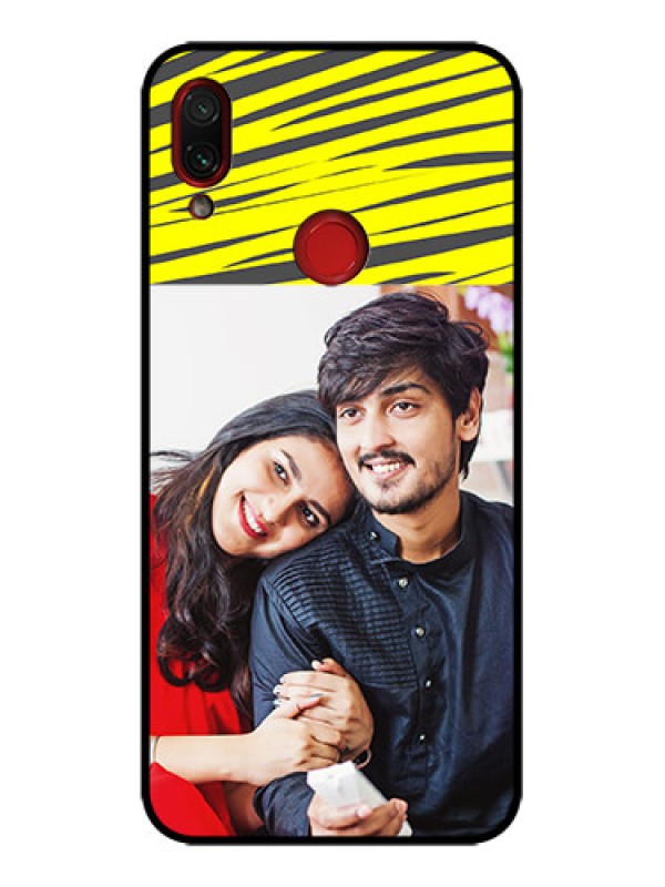 Custom Redmi Note 7s Custom Metal Phone Case - Yellow Abstract Design