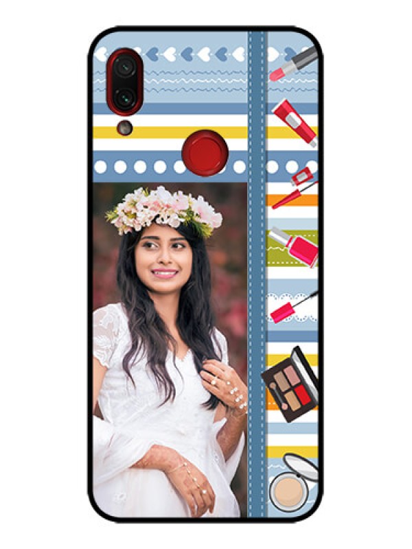 Custom Redmi Note 7s Custom Metal Phone Case - Makeup Icons Design