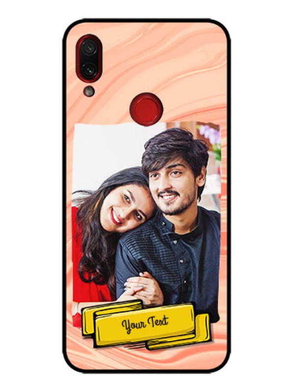 Custom Redmi Note 7s Custom Metal Phone Case - Marble Texture Design