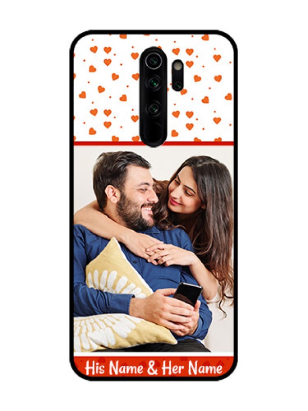 Custom Redmi Note 8 Pro Custom Metal Phone Case - Orange Love Symbol Design