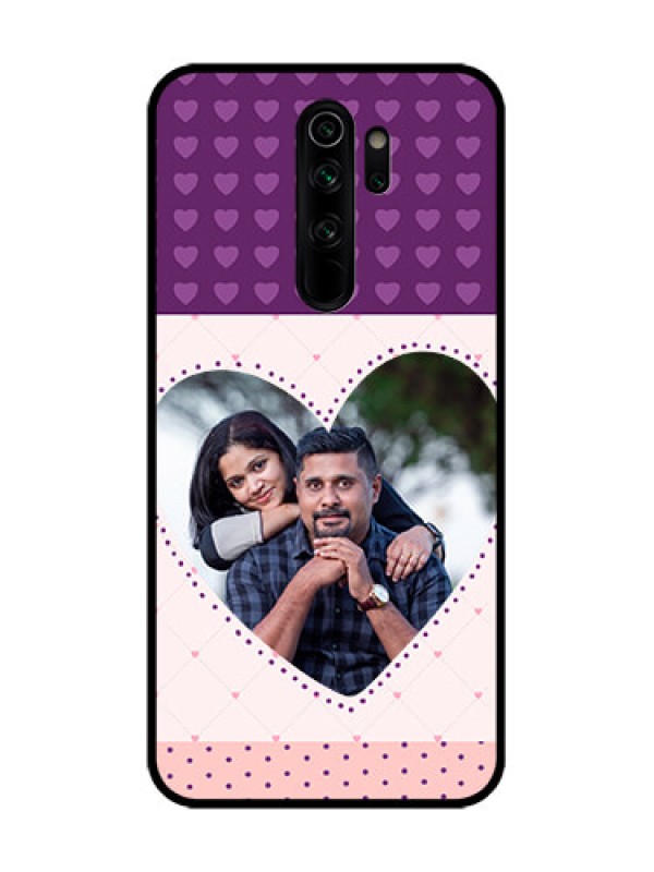 Custom Redmi Note 8 Pro Custom Metal Phone Case - Violet Love Dots Design